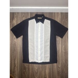 The Havanera Co Men's Short Sleeve Button Down Shirt Brown Size Medium Casual